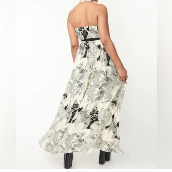 Unique Vintage Smak Parlour NWT Psychedelic 60s Goddess Print Maxi Dress Sz M # - Picture 2 of 7